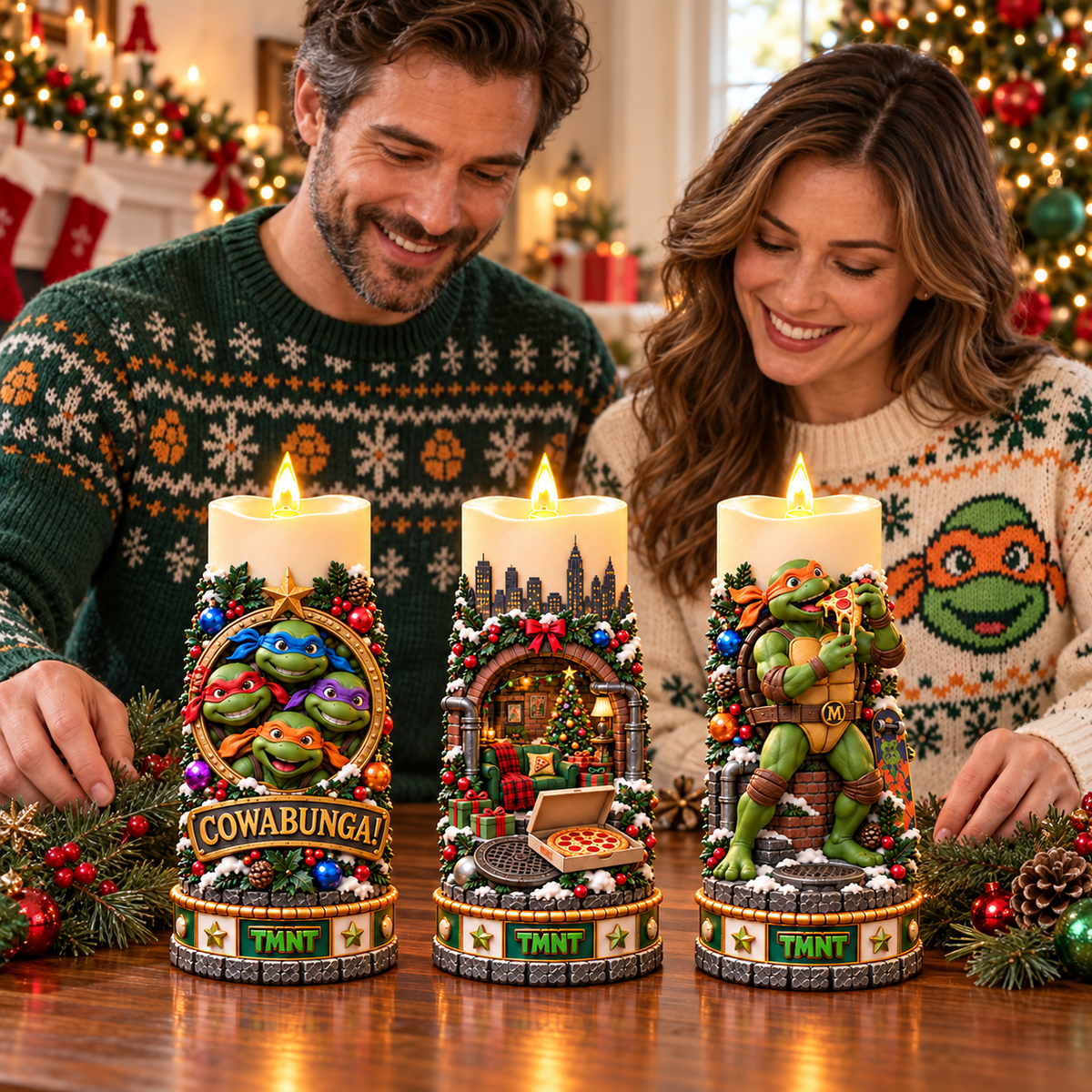 Premium NJT Sculptural LED Candle Trio NTVA