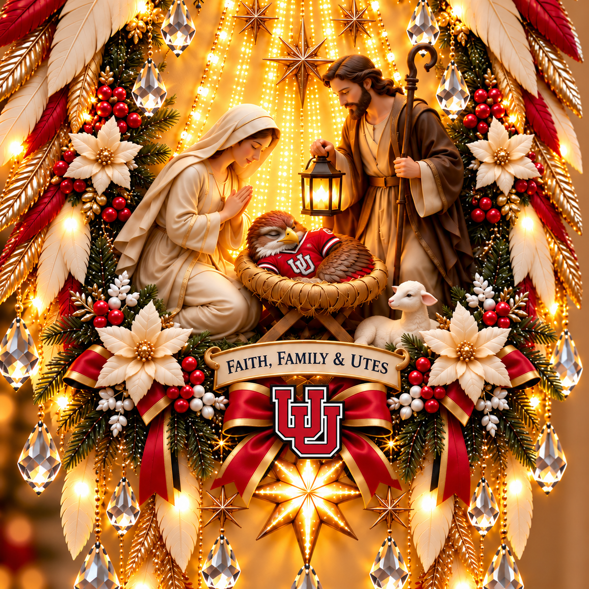 UTUT Illuminated Christmas Nativity Angel Wings PNPA