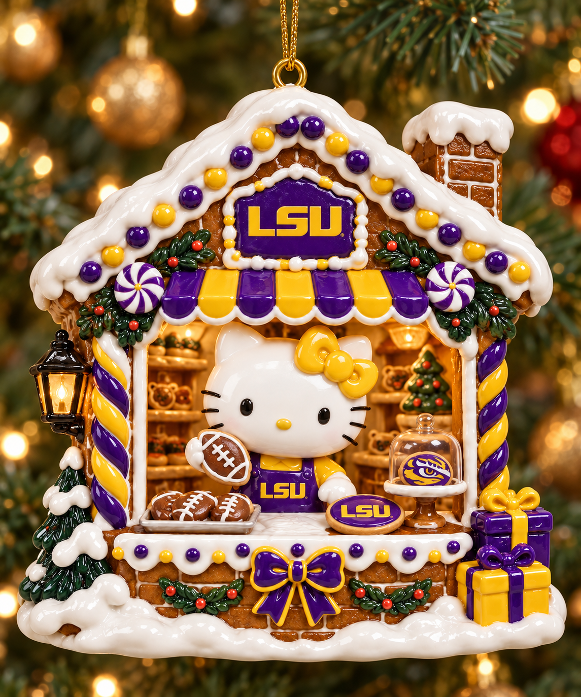 LSU Premium Christmas Tree Ornament TMH