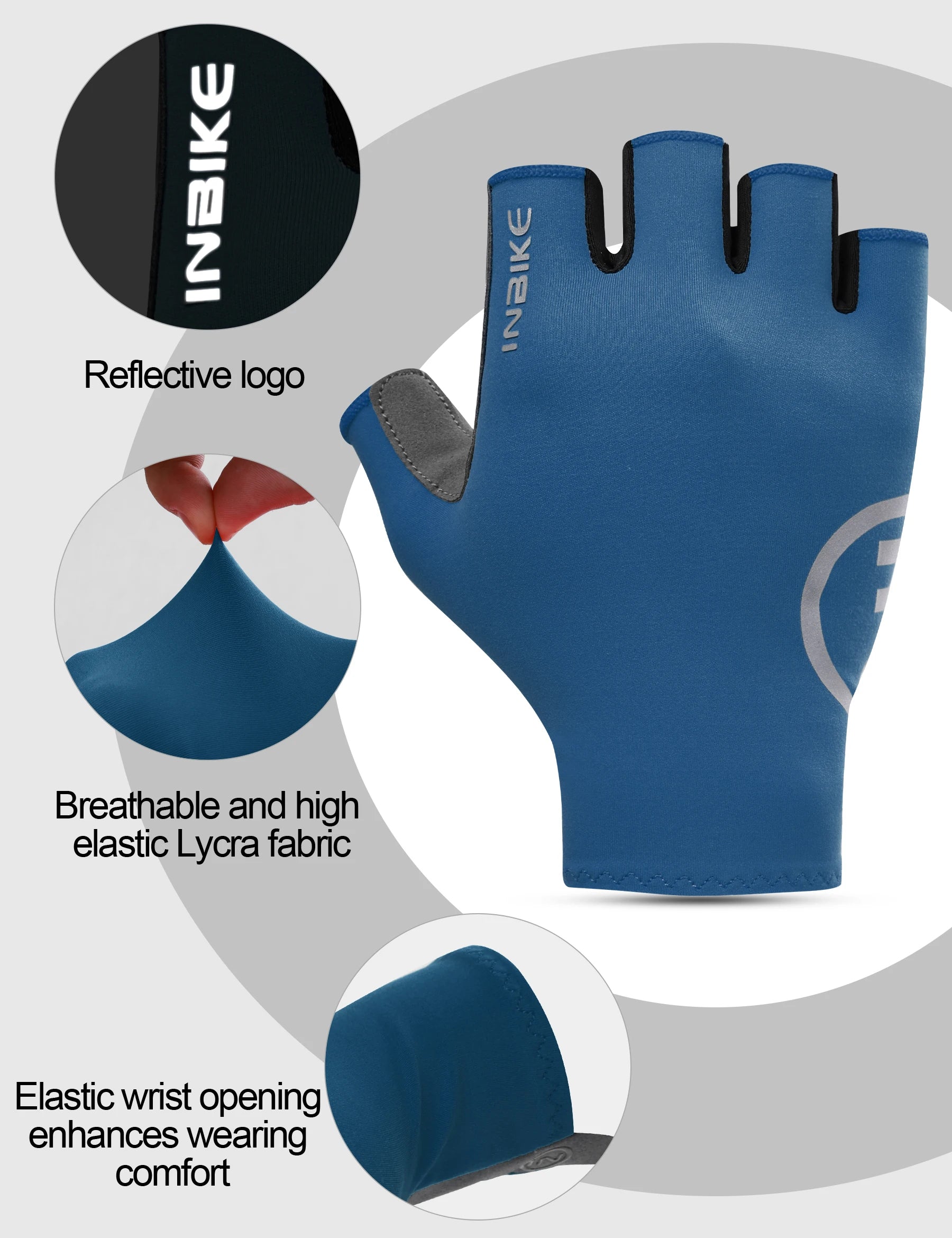 INBIKE Cycling Gloves Summer MTB Bike Gloves for Men Biking Gloves Gel Padded Half Finger Road Bike Bicycle Gloves Accessories