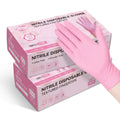 100 Pcs Pink Nitrile Gloves, Stretch Resistant for Cooking, Safe Food Handling, Disposable & Durable
