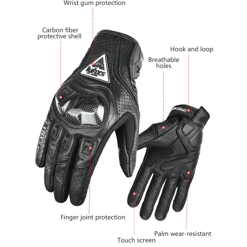 Motorcycle Racing Gloves Equipment Leather Carbon Protection Moto Cross Dirtbiker Riding Motocross Motorcyclist Cycling Glove