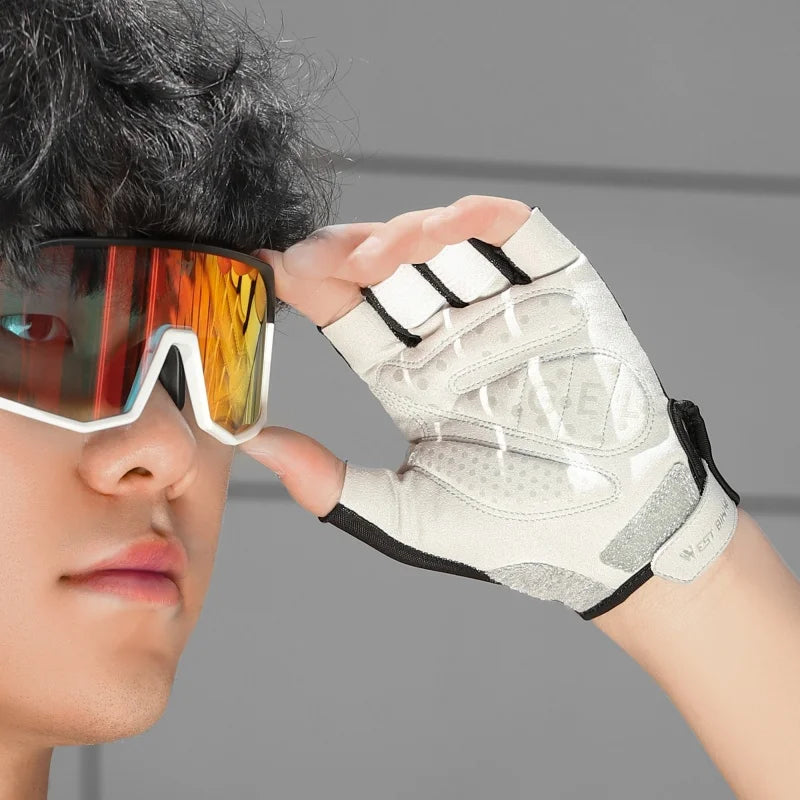 WEST BIKING Half Finger Cycling Gloves Anti-slip Flexible Shock Absorbing Breathable Quick Dry Bike Gloves Summer Outdoor Sports